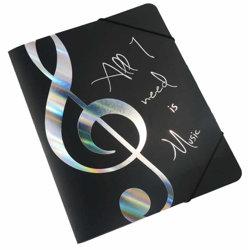 notemappe-all-i-need-is-music-sølv